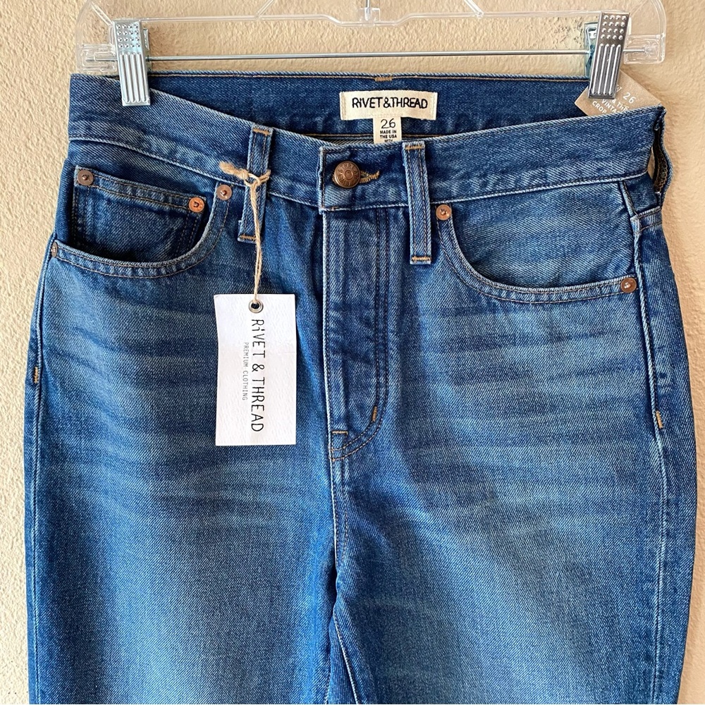 Madewell Rivet & Thread Perfect Vintage Crop Jeans - Size 26 - Picture 5 of 10